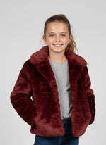 eco pelliccia bordeaux