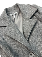 cappotto kikova in panno grigio con cintura